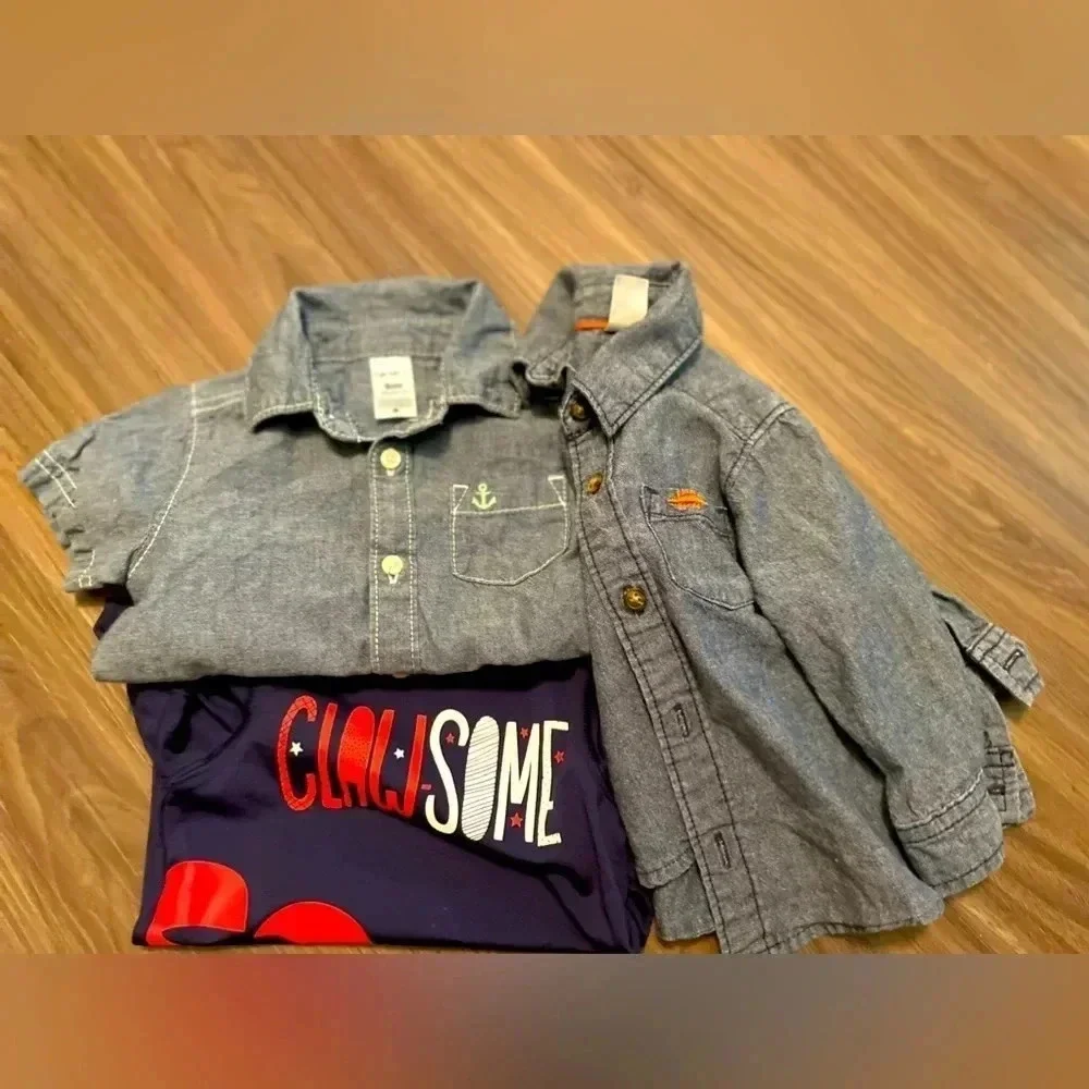 Carters Baby Boy 3 piece shirt bundle size 9 months